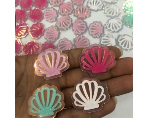 APLIQUE CONCHA EM ACRILICO (PCT C/ 2 UN)