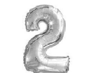 BALÃO METALIZADO NUMERO 2 32 POLEGADA