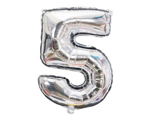 BALÃO METALIZADO NUMERO 5 32 POLEGADA
