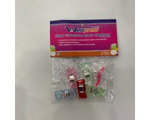 CLIPS COLORIDOS PARA QUILTING PEQUENO PCT C/ 6 PEÇAS