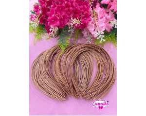 TIARA DE METAL FIO ARAME DOURADO 1MM C/ 12 UN