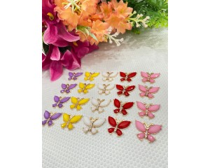 APLIQUE BORBOLETA DE METAL SORTIDAS C/ 4 UN