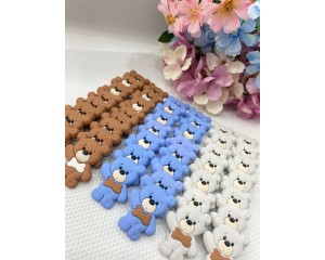 APLIQUES URSO DE SILICONE SORTIDOS PCT C/ 6 UN