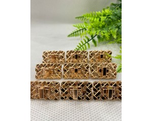 FECHO DE BOLSA DOURADO RETANGULAR