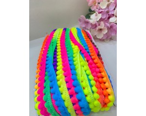 POMPOM 10MM MULTICOLORIDO NEON 25M