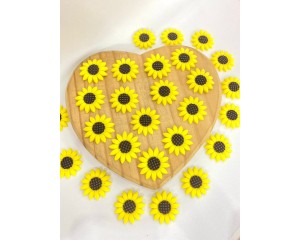 APLIQUE EMBORRACHADO GIRASSOL 4 UNIDADES